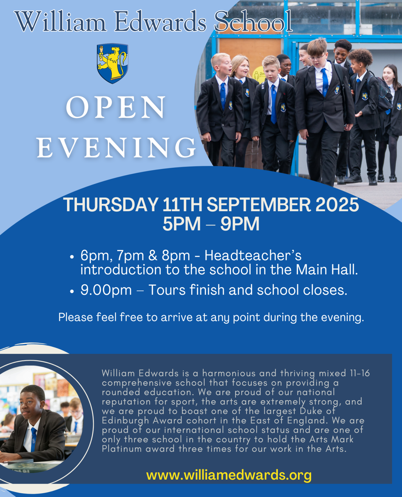 Open Evening Advert 2026 Intake